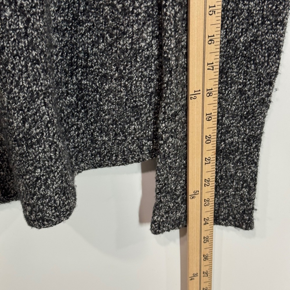 Pure Jill Sweater Womens XS Black Marled Asymmetrical Hem Wool Blend Pullover - Picture 5 of 10